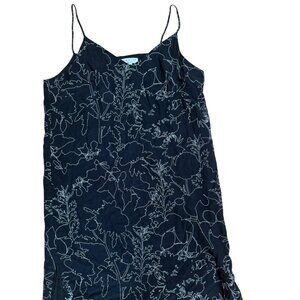 Rag & Bone Womens Vintage Slip Midi Floral Black & White Dress